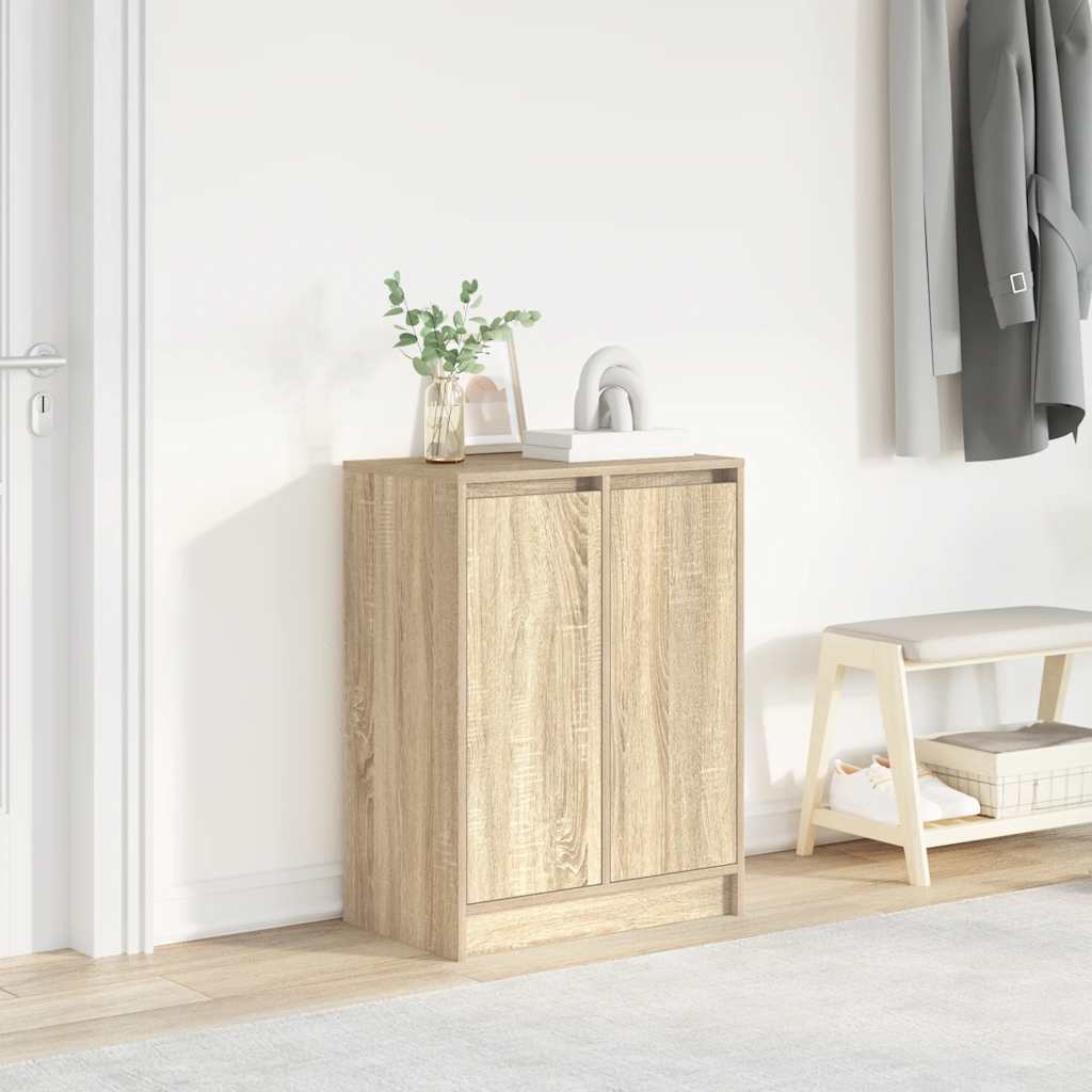 vidaXL Shoe Cabinet Sonoma Oak 57x34x76 cm Engineered Wood 1