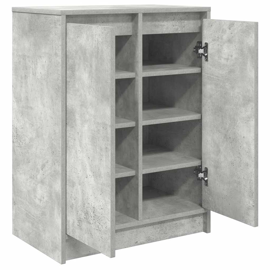 vidaXL Shoe Cabinet Concrete Grey 57x34x76 cm Engineered Wood 5