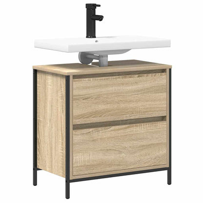 vidaXL Bathroom Basin Cabinet with Drawers Sonoma Oak 60x34.5x60 cm 4