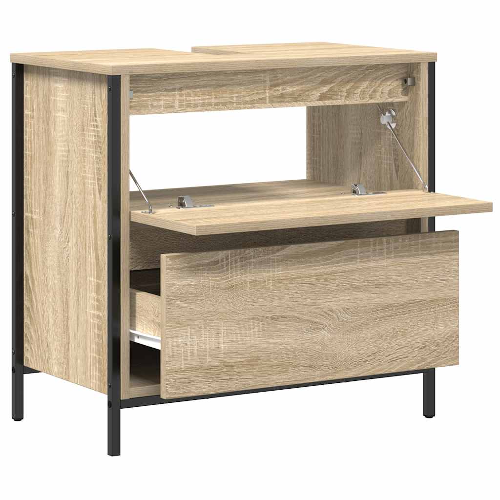 vidaXL Bathroom Basin Cabinet with Drawers Sonoma Oak 60x34.5x60 cm 5