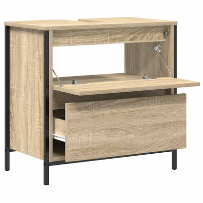 vidaXL Bathroom Basin Cabinet with Drawers Sonoma Oak 60x34.5x60 cm 5