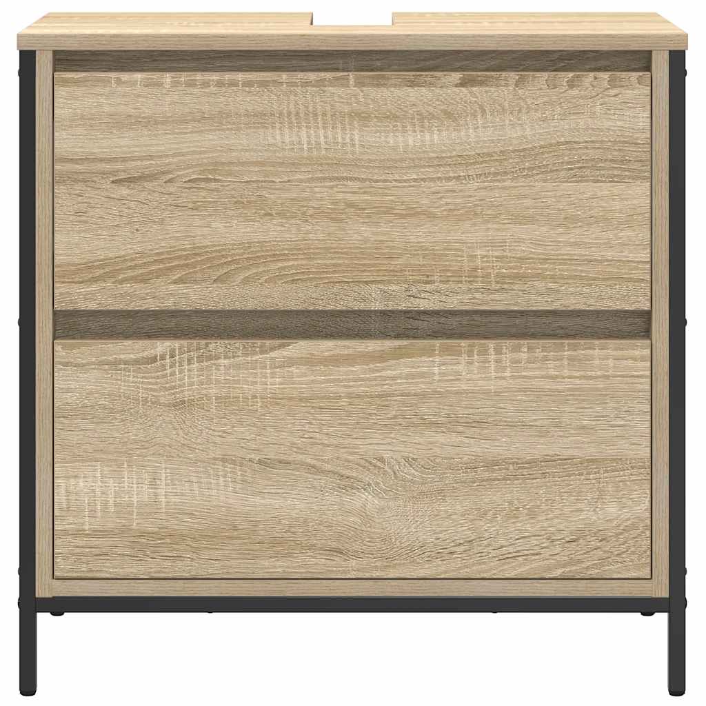 vidaXL Bathroom Basin Cabinet with Drawers Sonoma Oak 60x34.5x60 cm 6