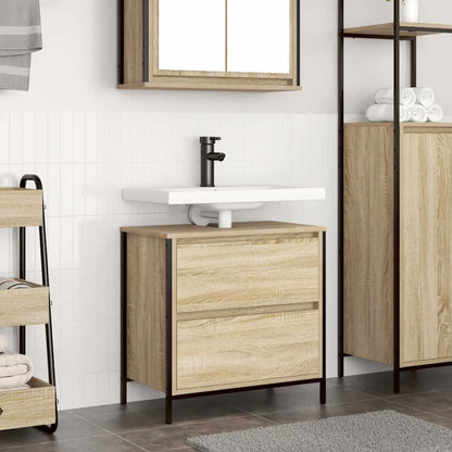 vidaXL Bathroom Basin Cabinet with Drawers Sonoma Oak 60x34.5x60 cm 1