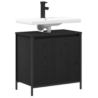 vidaXL Bathroom Basin Cabinet Black 60x34.5x60 cm 4