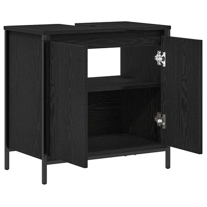 vidaXL Bathroom Basin Cabinet Black 60x34.5x60 cm 5