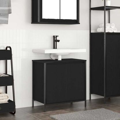vidaXL Bathroom Basin Cabinet Black 60x34.5x60 cm 1