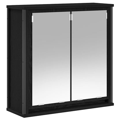 vidaXL Bathroom Wall Cabinet with Mirror Black Oak 60x21x60 cm 2