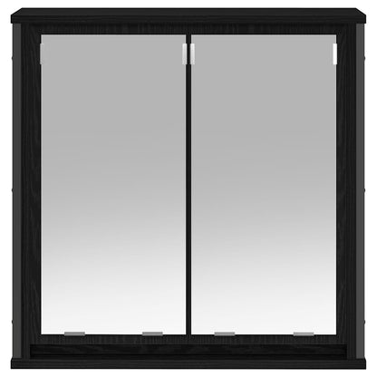 vidaXL Bathroom Wall Cabinet with Mirror Black Oak 60x21x60 cm 5