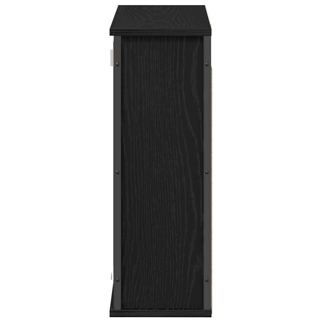 vidaXL Bathroom Wall Cabinet with Mirror Black Oak 60x21x60 cm 6