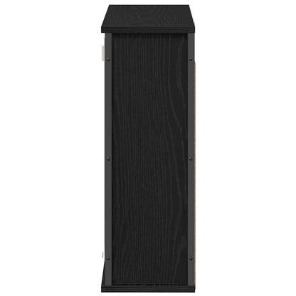 vidaXL Bathroom Wall Cabinet with Mirror Black Oak 60x21x60 cm 6