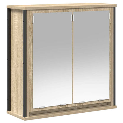 vidaXL Bathroom Wall Cabinet with Mirror Sonoma Oak 60x21x60 cm 2