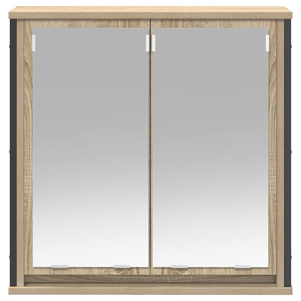 vidaXL Bathroom Wall Cabinet with Mirror Sonoma Oak 60x21x60 cm 5