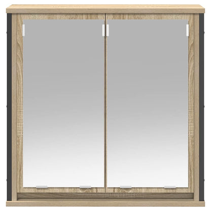 vidaXL Bathroom Wall Cabinet with Mirror Sonoma Oak 60x21x60 cm 5