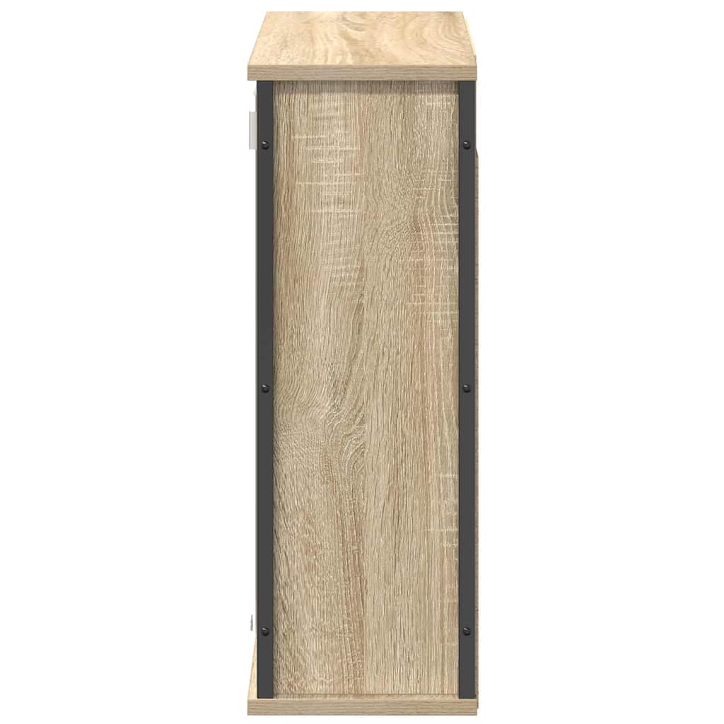 vidaXL Bathroom Wall Cabinet with Mirror Sonoma Oak 60x21x60 cm 6