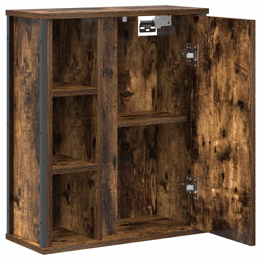 vidaXL Bathroom Wall Cabinet with Mirror Smoked Oak 50x21x60 cm 5