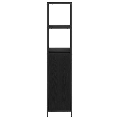 vidaXL Bathroom Cabinet with Shelves Black Oak 36x35x165 cm 6
