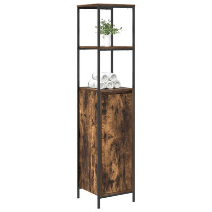 vidaXL Bathroom Cabinet with Shelves Smoked Oak 36x35x165 cm 4