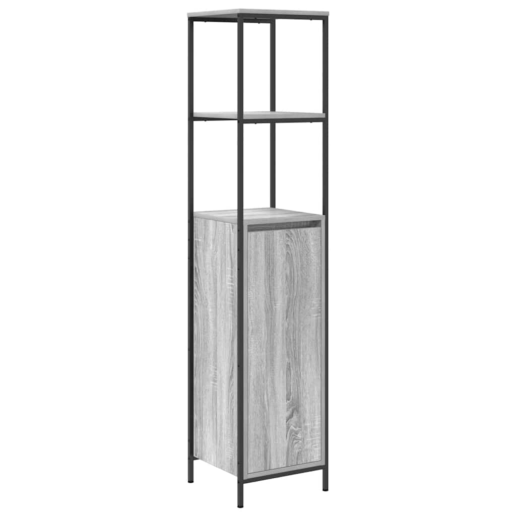 vidaXL Bathroom Cabinet with Shelves Grey Sonoma 36x35x165 cm 2