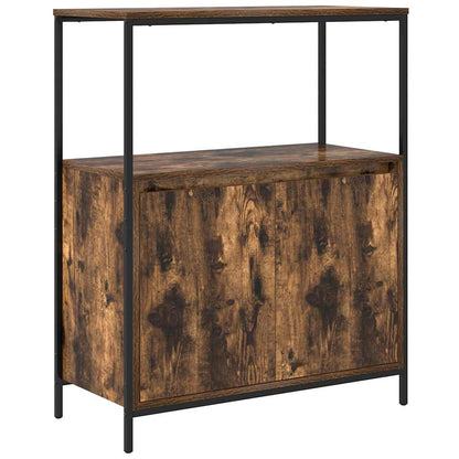 vidaXL Bathroom Cabinet with Shelves Smoked Oak 76.5x35x95 cm 2
