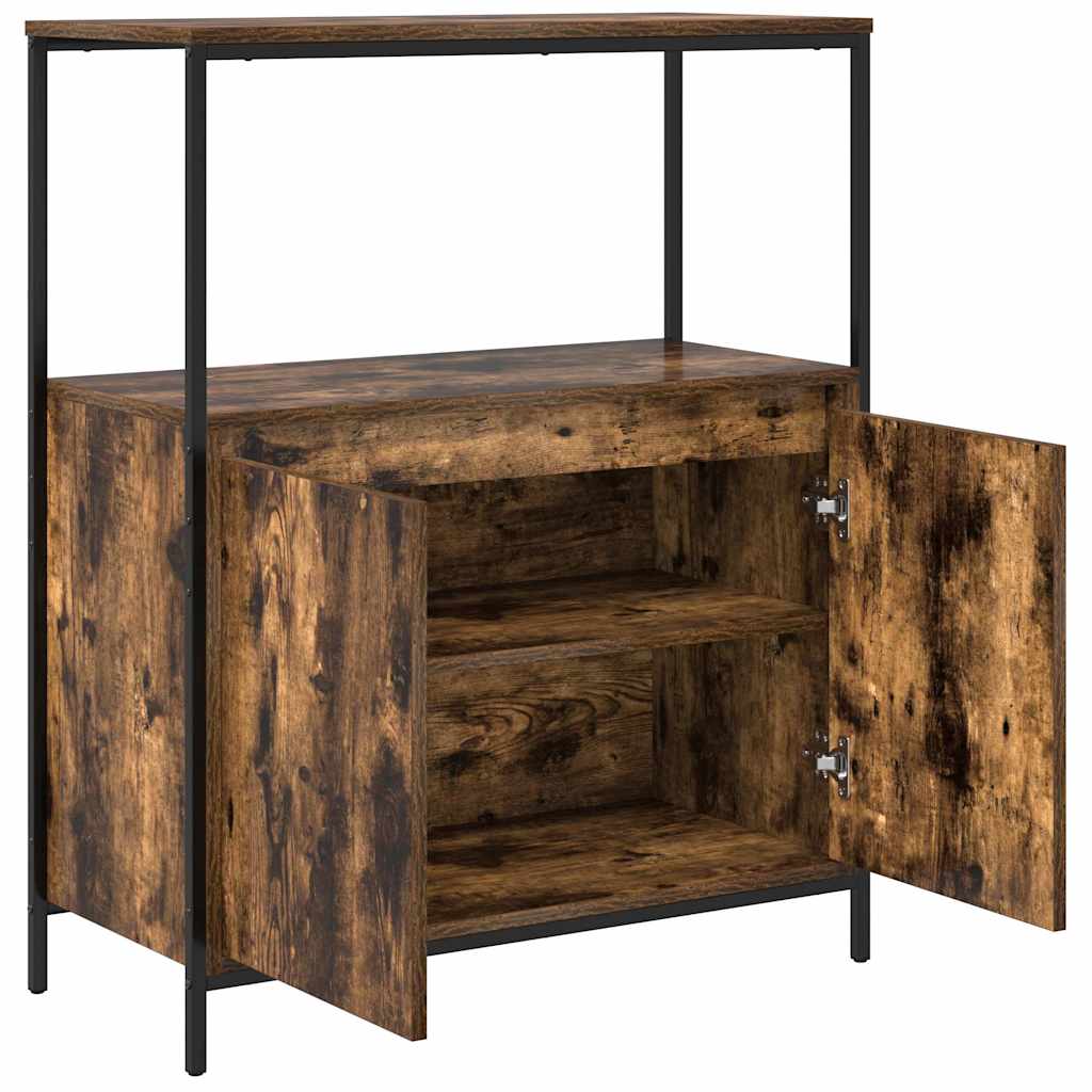 vidaXL Bathroom Cabinet with Shelves Smoked Oak 76.5x35x95 cm 5