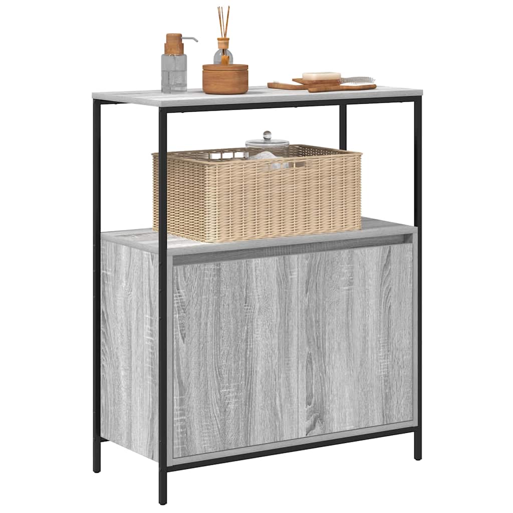 vidaXL Bathroom Cabinet with Shelves Grey Sonoma 76.5x35x95 cm 4