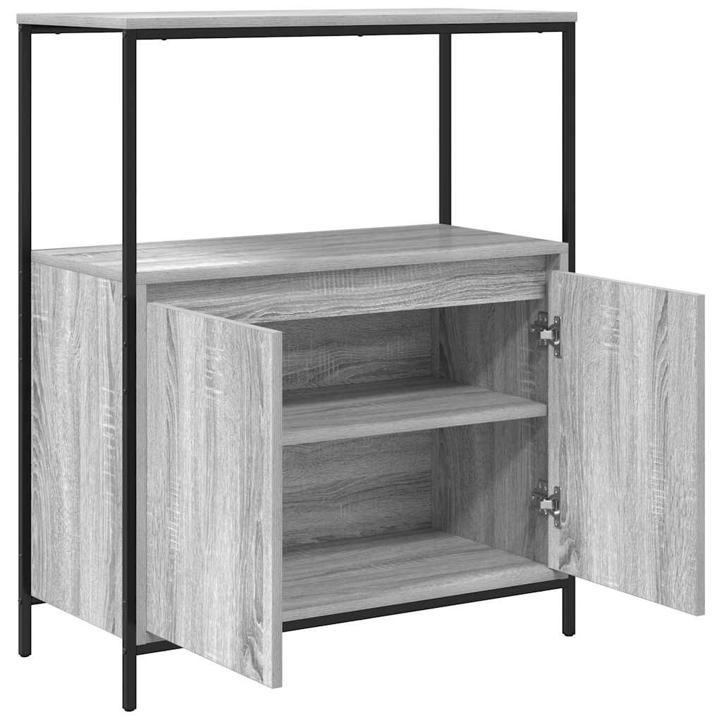 vidaXL Bathroom Cabinet with Shelves Grey Sonoma 76.5x35x95 cm 5