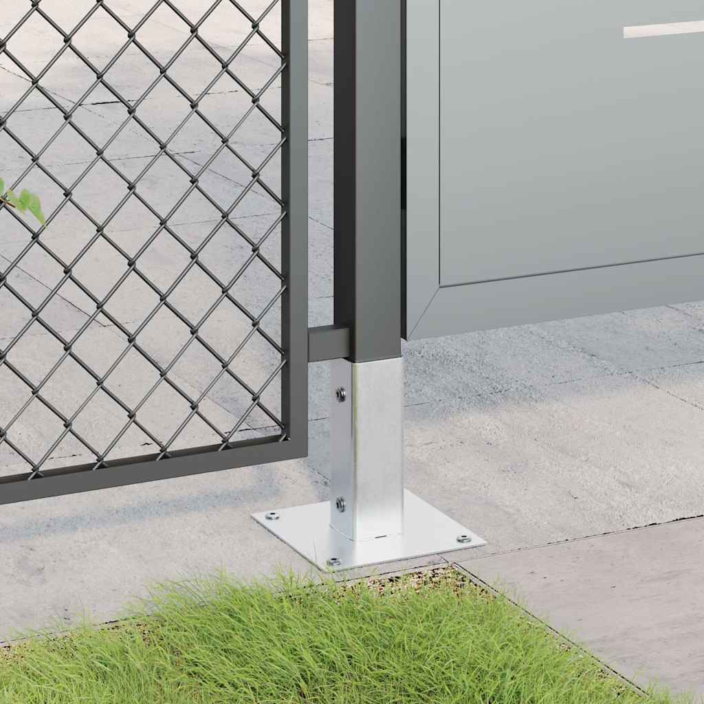 vidaXL Post Bases Square 12 pcs Silver 46x46 mm Galvanised Steel 3