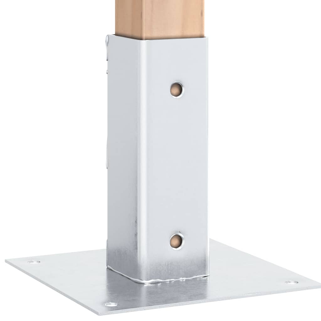vidaXL Post Bases Square 12 pcs Silver 46x46 mm Galvanised Steel 4
