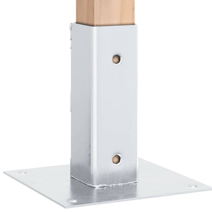 vidaXL Post Bases Square 12 pcs Silver 46x46 mm Galvanised Steel 4