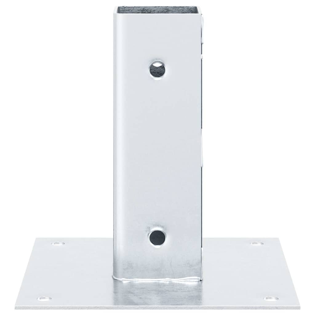 vidaXL Post Bases Square 12 pcs Silver 46x46 mm Galvanised Steel 6