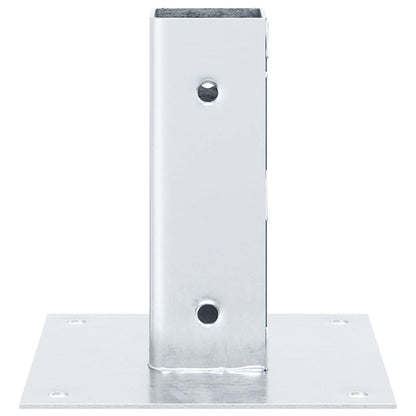 vidaXL Post Bases Square 12 pcs Silver 46x46 mm Galvanised Steel 6