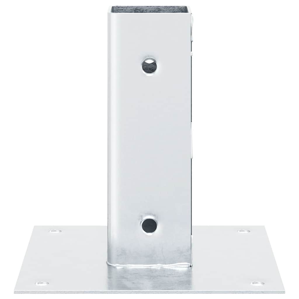 vidaXL Post Bases Square 12 pcs Silver 51x51 mm Galvanised Steel 6