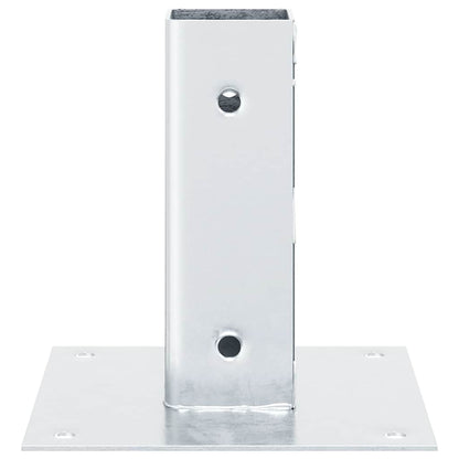 vidaXL Post Bases Square 12 pcs Silver 51x51 mm Galvanised Steel 6