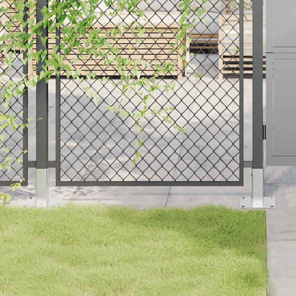 vidaXL Post Bases Square 12 pcs Silver 51x51 mm Galvanised Steel 1