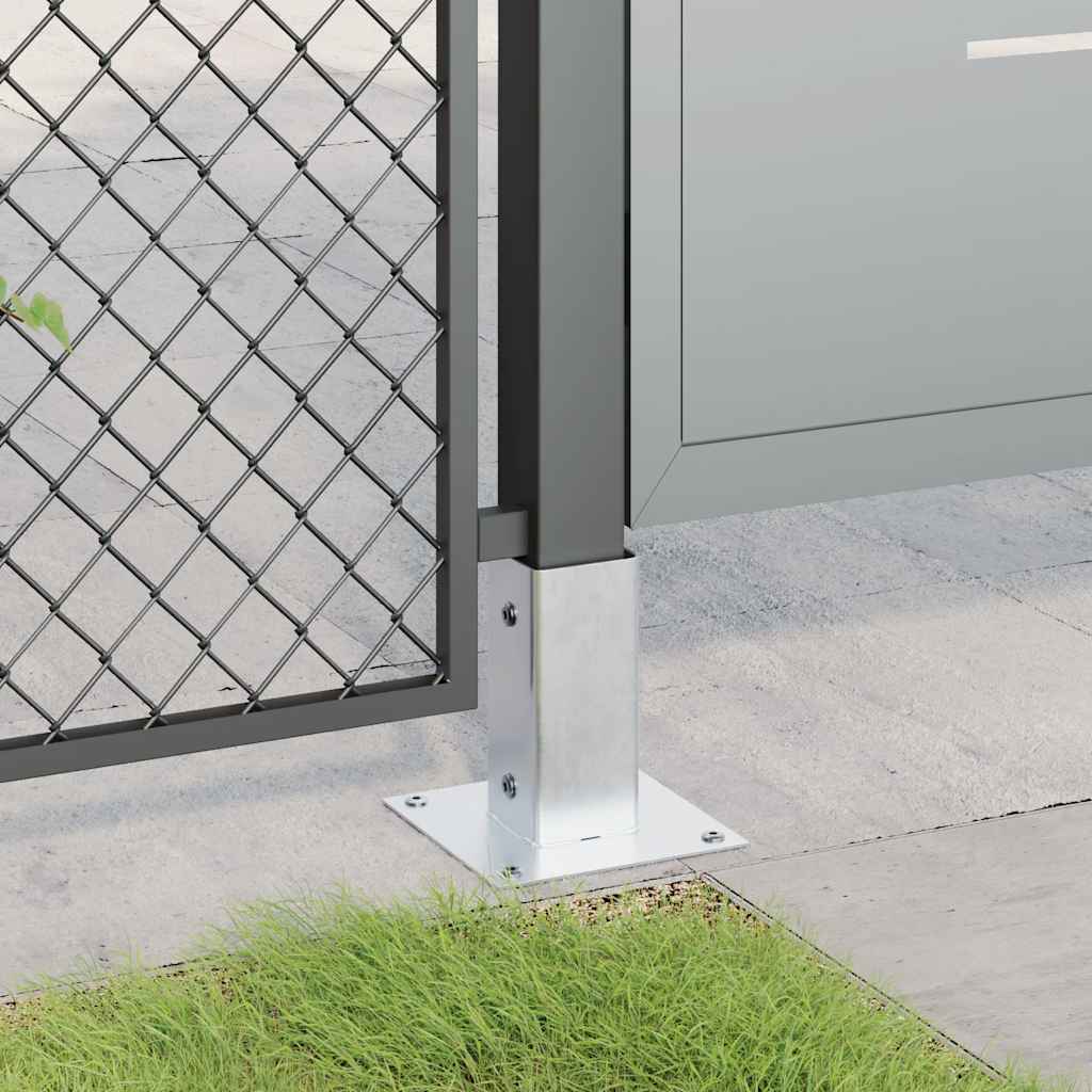 vidaXL Post Bases Square 12 pcs Silver 61x61 mm Galvanised Steel 3
