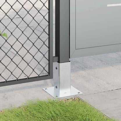 vidaXL Post Bases Square 12 pcs Silver 61x61 mm Galvanised Steel 3