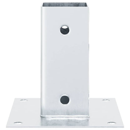 vidaXL Post Bases Square 12 pcs Silver 61x61 mm Galvanised Steel 6