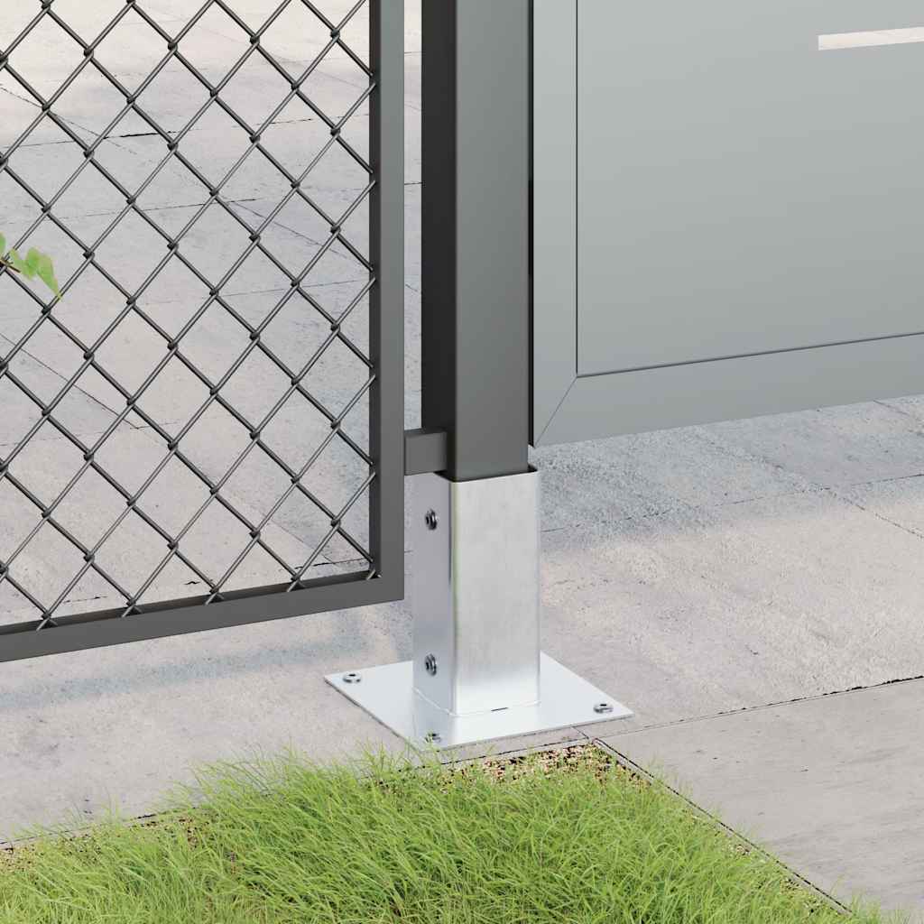 vidaXL Post Bases Square 12 pcs Silver 71x71 mm Galvanised Steel 3