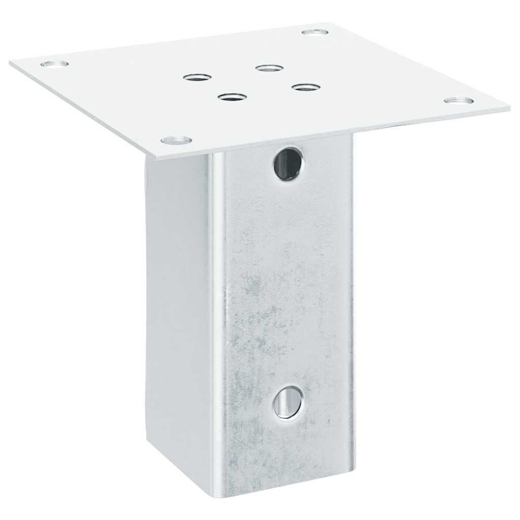 vidaXL Post Bases Square 12 pcs Silver 71x71 mm Galvanised Steel 5