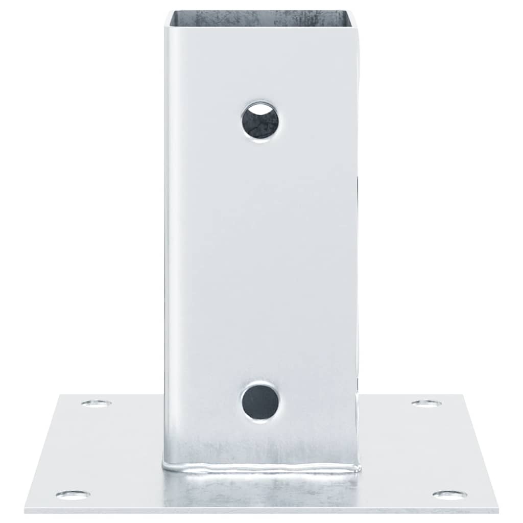 vidaXL Post Bases Square 12 pcs Silver 71x71 mm Galvanised Steel 6