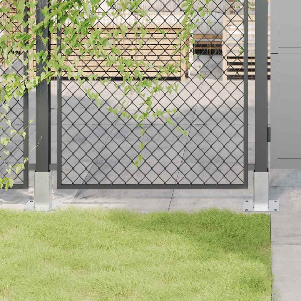 vidaXL Post Bases Square 12 pcs Silver 71x71 mm Galvanised Steel 1