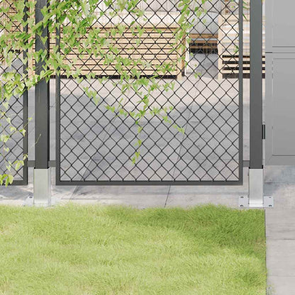 vidaXL Post Bases Square 12 pcs Silver 71x71 mm Galvanised Steel 1