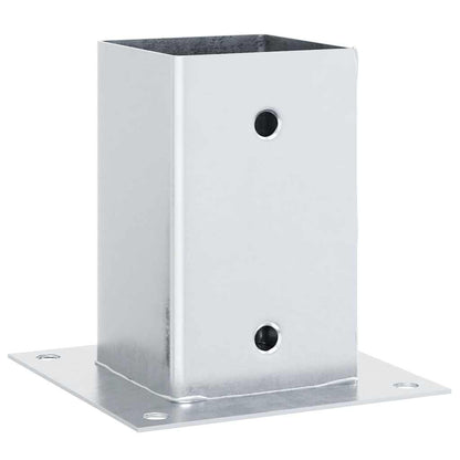 vidaXL Post Bases Square 12 pcs Silver 81x81 mm Galvanised Steel 3