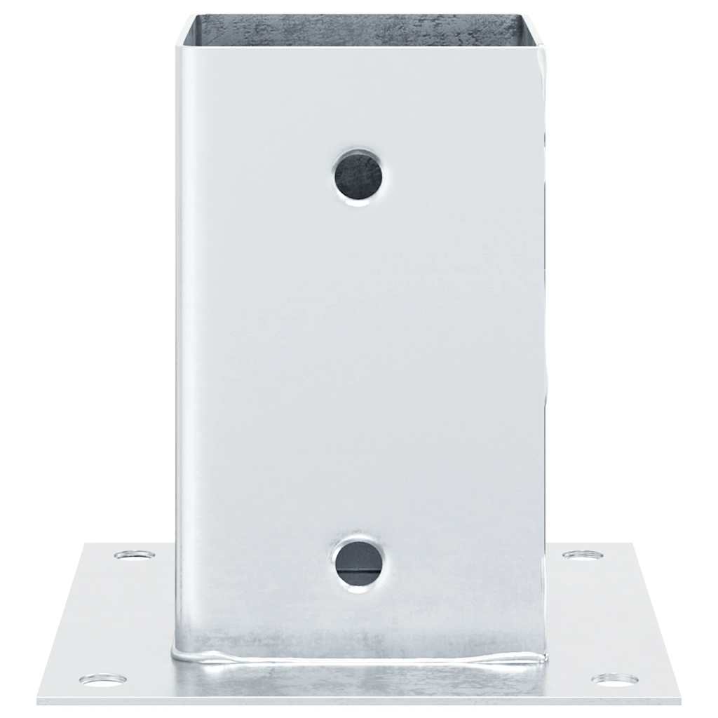 vidaXL Post Bases Square 12 pcs Silver 81x81 mm Galvanised Steel 4