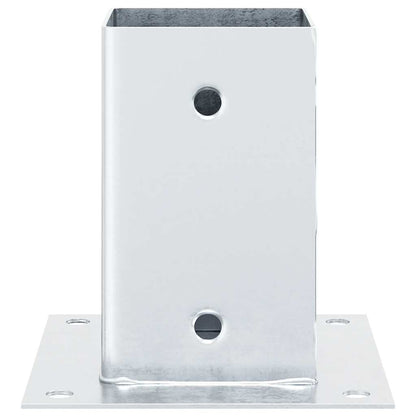 vidaXL Post Bases Square 12 pcs Silver 81x81 mm Galvanised Steel 4