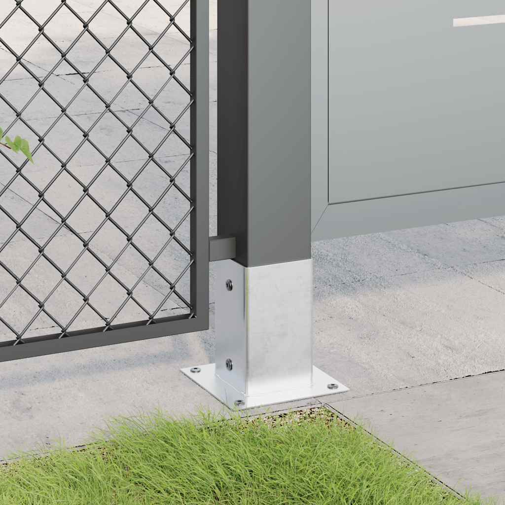 vidaXL Post Bases Square 12 pcs Silver 81x81 mm Galvanised Steel 5