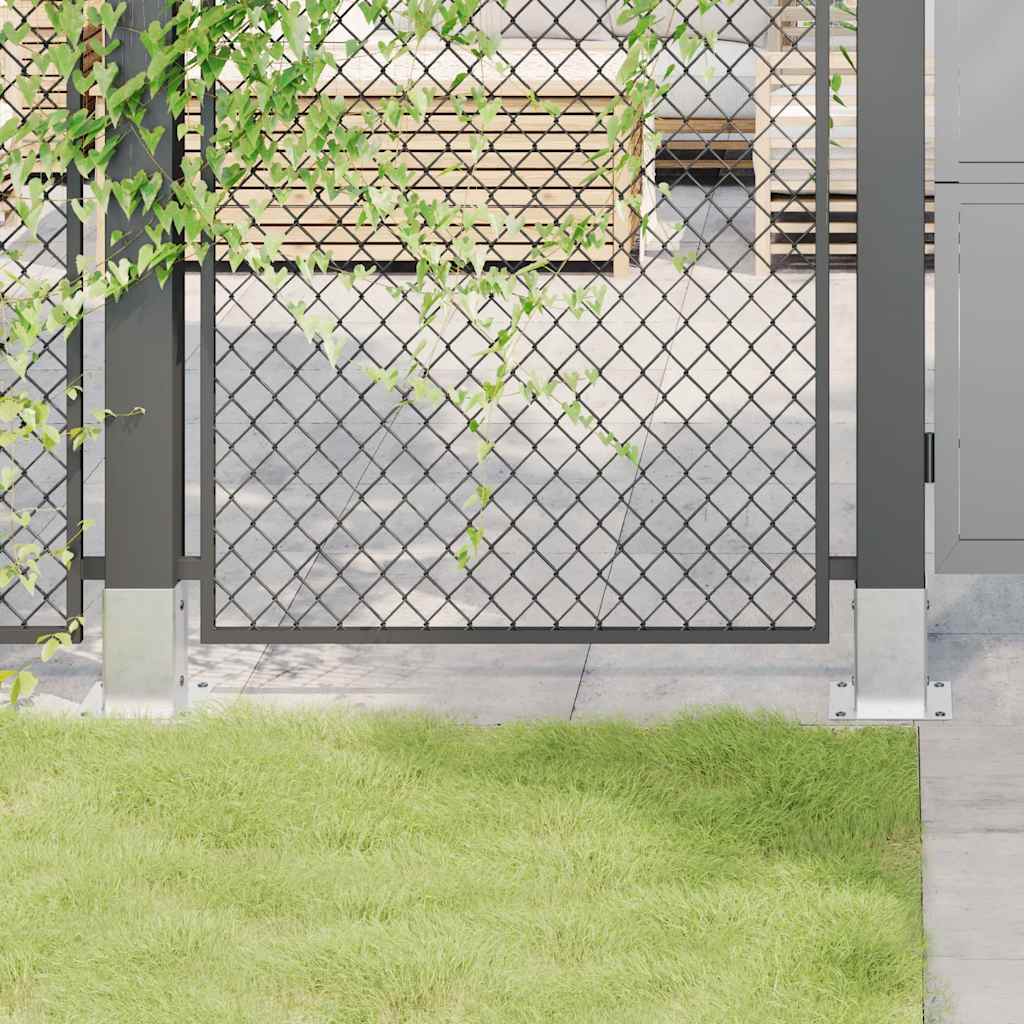 vidaXL Post Bases Square 12 pcs Silver 81x81 mm Galvanised Steel 1