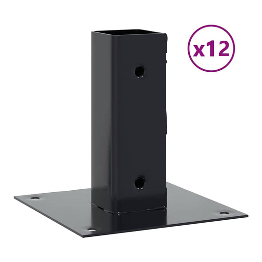Post Bases Square Galvanised Steel 12 Anthracite 46 mm 46 mm