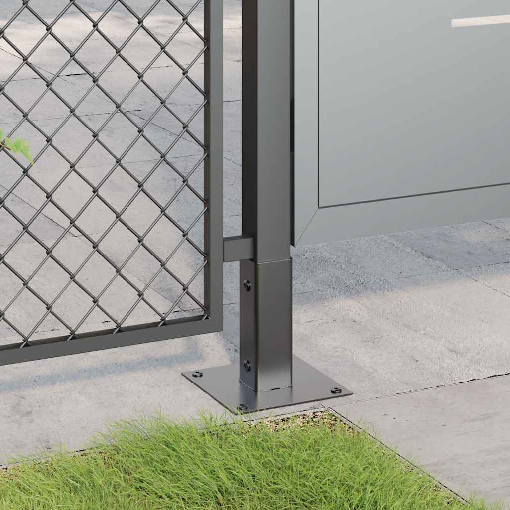 vidaXL Post Bases Square 12 pcs Anthracite 46x46 mm Powder-coated Steel 4