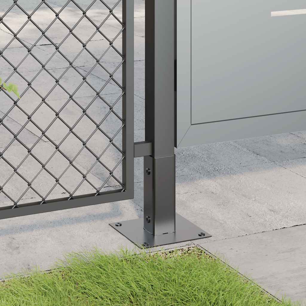 vidaXL Post Bases Square 12 pcs Anthracite 51x51 mm Powder-coated Steel 4